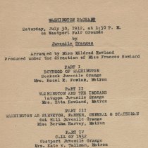 Juvenile Grange program July 30, 1932