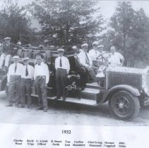 men on firetruck