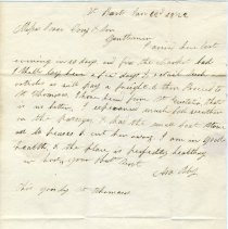 Letter to Isaac Cory & Son