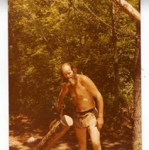 Herb Hadfield with log