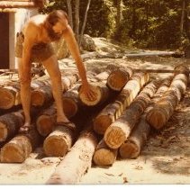 Herb Hadfield with logs