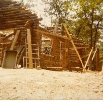 Herb Hadfield's log cabin in progress