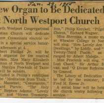 New Organ dedicated at North Westport Church