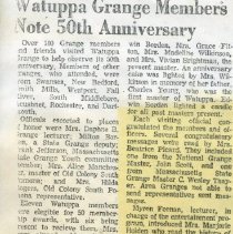Watuppa Grange Members note 50th Anniversary