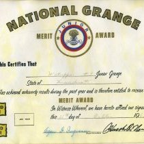 National Grange Merit Award Watuppa Junior Grange 1967