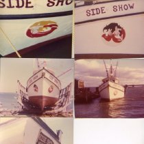 F/V Side Show Hauled out & Girls painted by Betsey McDonald 1975