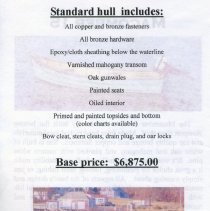 Standard hull includes & basic price