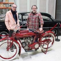 Bruce Linsday delivering the 1914 Indian to Ted D