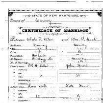 Allen-Head Marriage Certificate, dated 2 Jul 1883