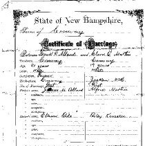 Allard-Martin Marriage Certificate, dated 3 Jul 1878