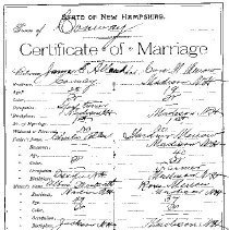 Allard-Merrow Marriage Certificate, dated 26 Oct 1893