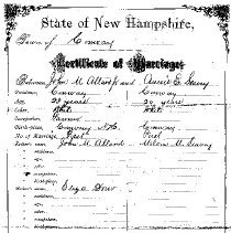 Allard-Seavey Marriage Certificate, dated 11 Sep 1877