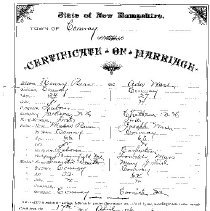 Bean-Ware Marriage Certificate, dated 22 Apr 1886