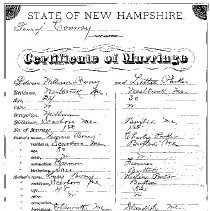 Berry-Parker Marriage Certificate, dated 16 Aug 1885