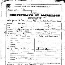Brown-Chamberlain Marriage Certificate, dated 29 Dec 1884