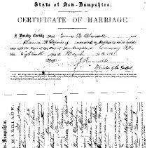 Blaisdell-Deering Marriage Certificate, dated 16 Mar 1863