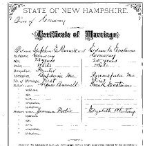 Burnell-Eastman Marriage Certificate, dated 14 Jun 1879