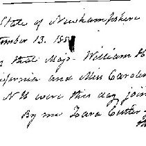 Barnes-Eastman Marriage Certificate, dated 13 Sep 1853