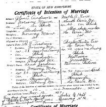 Andrews-Foss Marriage Certificate, dated 12 Nov 1927