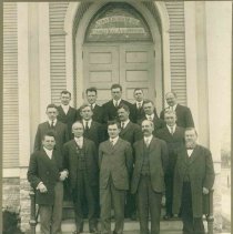 15 men outside Zion Church of the Evangelical Association