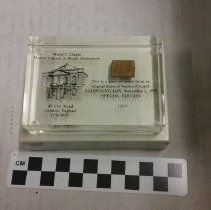 Commemorative paper weight of wood from Wesley Chapel, England