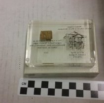 Commemorative paper weight of wood from Wesley Chapel, England