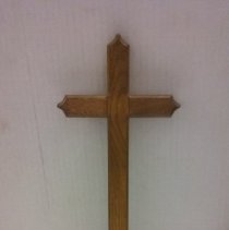 Wood Cross, created by Al Engstrom from pew of Emmanuel UMC