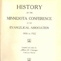 History if the Minnesota Conference of the Evangelical Association 1856 to
