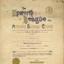 Epworth League Certificate, Minneapolis, First ME 1925
