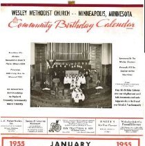Minneapolis, Wesley Methodist Community Birthday Calendar 1955