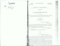 Letter From The Secretary of War