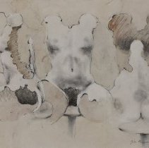 Torso-graphite/acrylic untitled by Jonathan Quinn