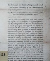To the Senate and House of Representatives of the General Assembly of the Commonwealth of Pennsylvania. The Memorial and Remonstrance of Stephen...