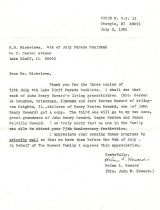 Letter from Helen Howard to Murray Michelsen
