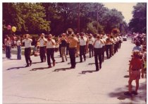 Marching band in white and tan -- 1976 parade