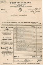 Bill of sale for Milk and Butter - Alvin Malsch