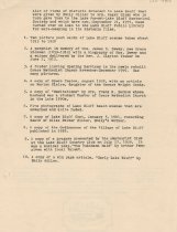 A list of items of historical interest of early Lake Bluff