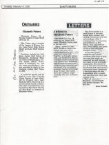 Obituary for Elizabeth Peters