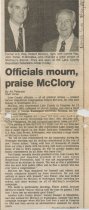 Officials mourn, praise McClory