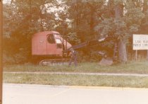 Clearing land for new library construction