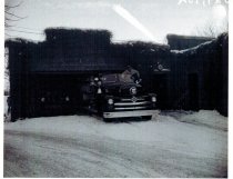 Fire chief Tom Evert on a fire truck