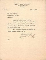 Letter to John Griffith from Louis Swift