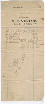 A Receipt from M. E. Virtue Home Bakery