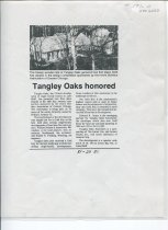 Tangley Oaks Honored