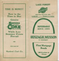 A train schedule for the Chicago and Northwestern Railroad, 1929