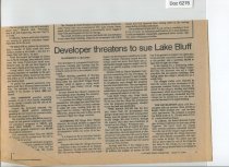 Developer Threatens To Sue Lake Bluff