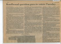 Knollwood Question Goes To Voters Tuesday