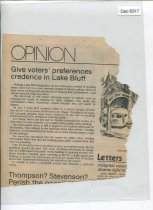 Give Voters' Preferences Credence in Lake Bluff