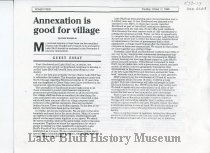 Annexation is Good for Village