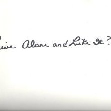 Live alone and like it?